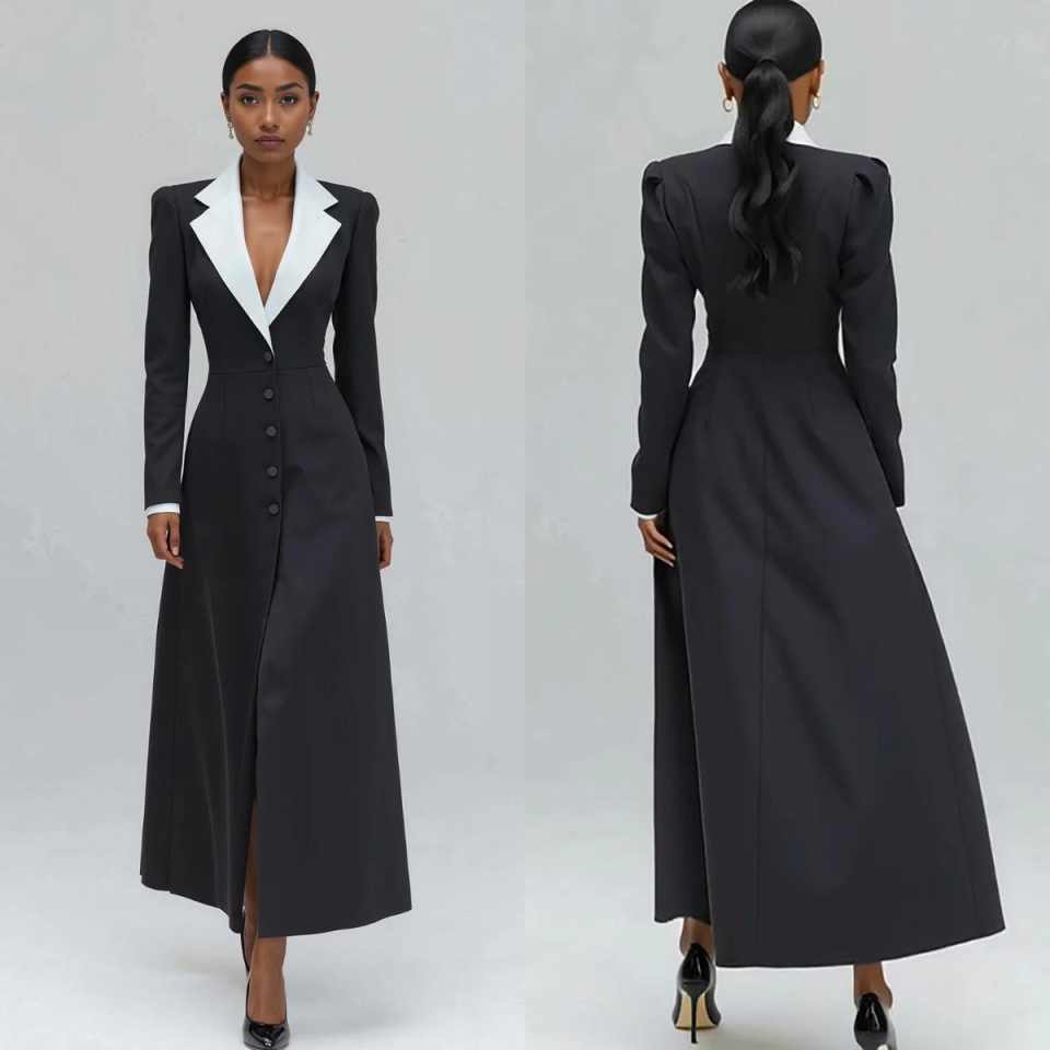 Women'S Formal Wear For Wedding Guest - เสื้อแจ็คเก็ตเบลเซอร์ทรงยาวสำหรับผู้หญิง ชุดเดรสชิ้นเดียวสำหรับงานเลี้ยงวันเกิด งานเลี้ยงตอนเย็น งานแต่งงาน สั่งตัดได้