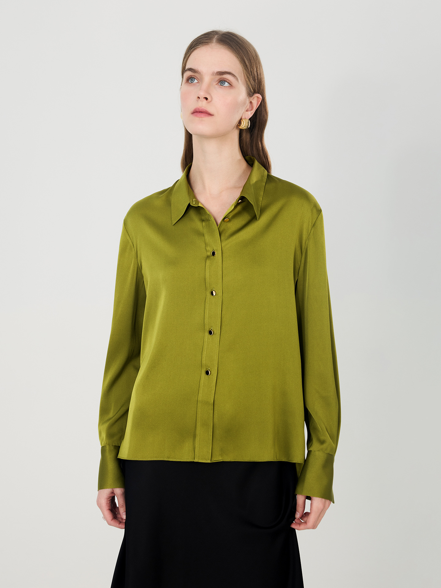 Women Formal Blouses For Evening Wear - เสื้อเชิ้ตผ้าไหมมัลเบอร์รี่ใหม่ปี 2026 สำหรับผู้หญิง คอปกพับ เสื้อสไตล์วินเทจ ทรงเข้ารูป