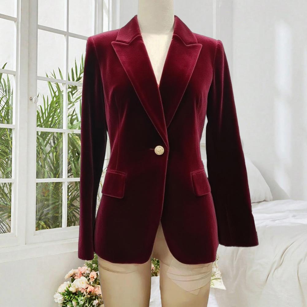 Women'S Formal Wear For Wedding Guest - เสื้อเบลเซอร์กำมะหยี่ขนาดใหญ่สำหรับผู้หญิง ปกแหลม ชุดทักซิโด้สำหรับงานพรอม ชุดทำงาน ชุดสำหรับแขกในงานแต่งงาน ทรงเข้ารูป