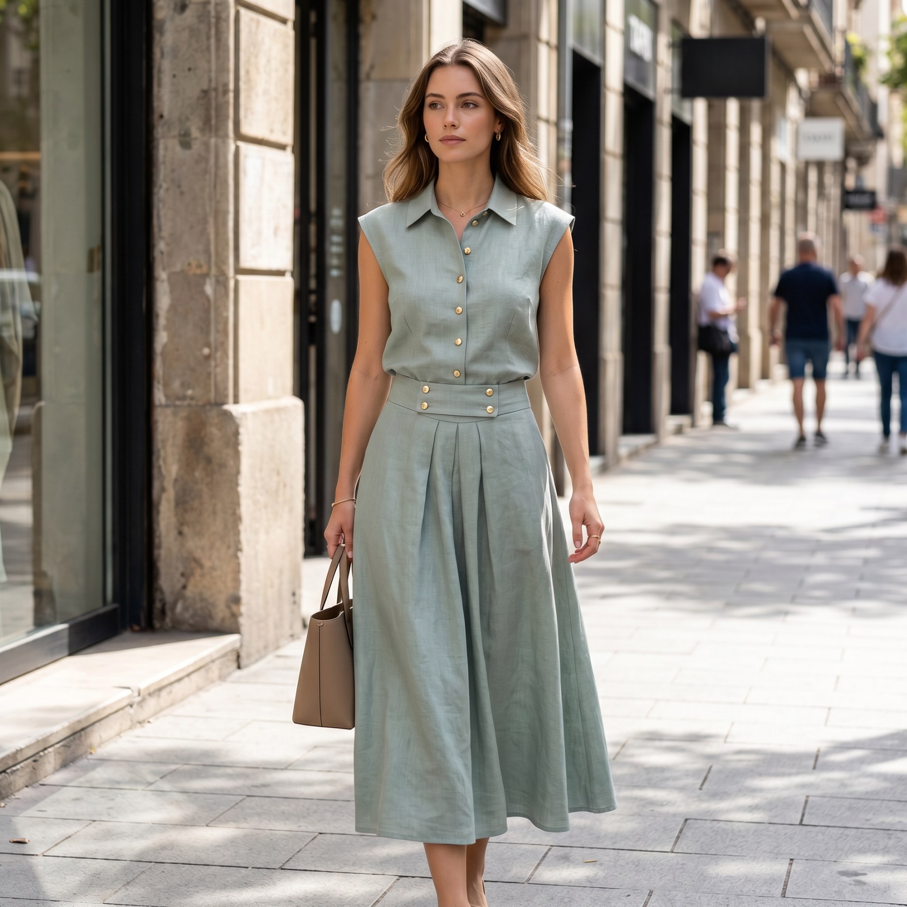 Women Formal Blouses For Evening Wear - กระโปรงแฟชั่นผู้หญิงเอวสูงมิดิลำลอง เสื้อเชิ้ตแขนยาวติดกระดุมสำหรับแฟชั่นประจำวัน BC2208