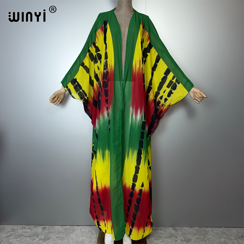 Young Women'S Formal Wear - ชุดกิโมโนพิมพ์ลายแฟชั่นแอฟริกัน WINYI ชุดเดรสหลวมสำหรับผู้หญิง เสื้อคลุมคาร์ดิแกน ชุดชายหาด คาฟทัน