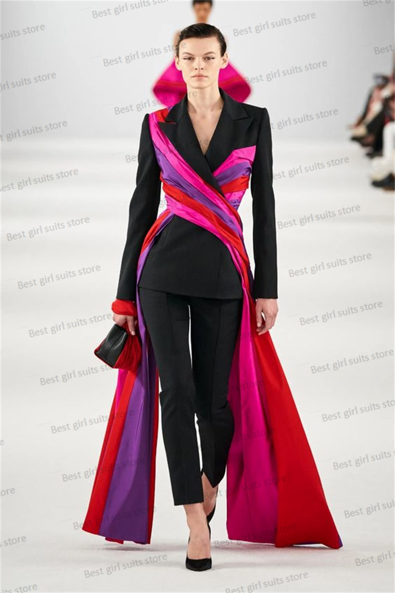 Women'S Formal Wear For Wedding Guest - ชุดสูทเบลเซอร์ + กางเกง2ชิ้นสำหรับผู้หญิงชุดงานพรอมสำหรับแขกสำหรับงานแต่งงานแบบเป็นทางการพร้อมสายรัดหลากสีเสื้อโค้ทแจ็คเก็ตตามสั่ง