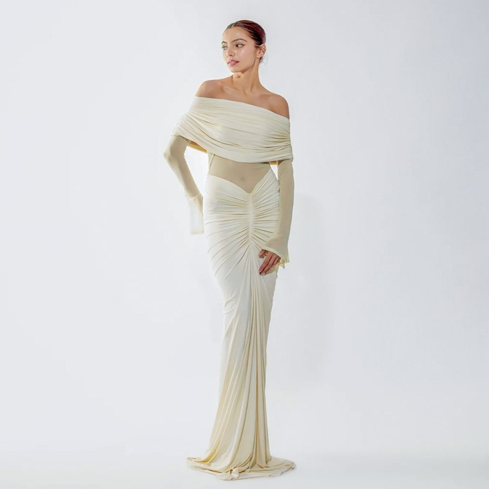 ชุดราตรีสีเบจสำหรับผู้หญิง แขน - Women'S Formal Wear For Wedding Guest บทวิจารณ์และราคา