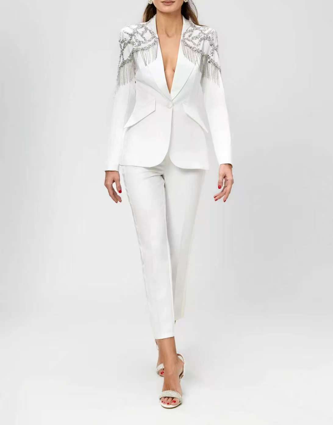 ชุดสูทผู้หญิงประดับคริสตัล 2 ช - Women'S Formal Wear For Wedding Guest บทวิจารณ์และราคา