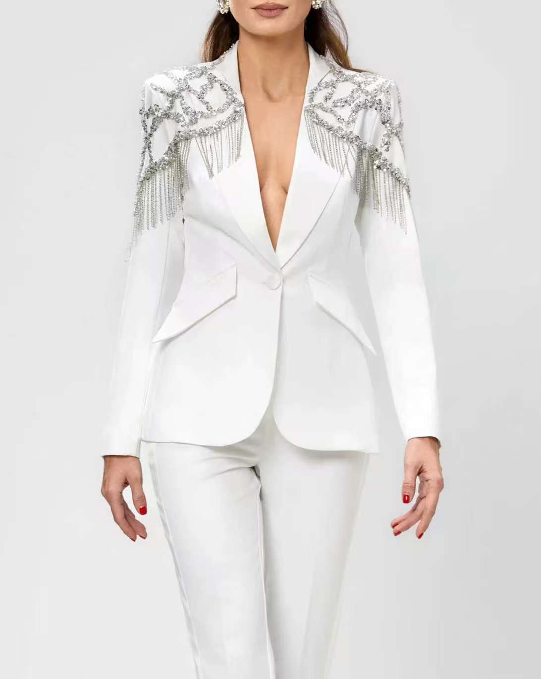 ชุดสูทผู้หญิงประดับคริสตัล 2 ช - Women'S Formal Wear For Wedding Guest บทวิจารณ์และราคา