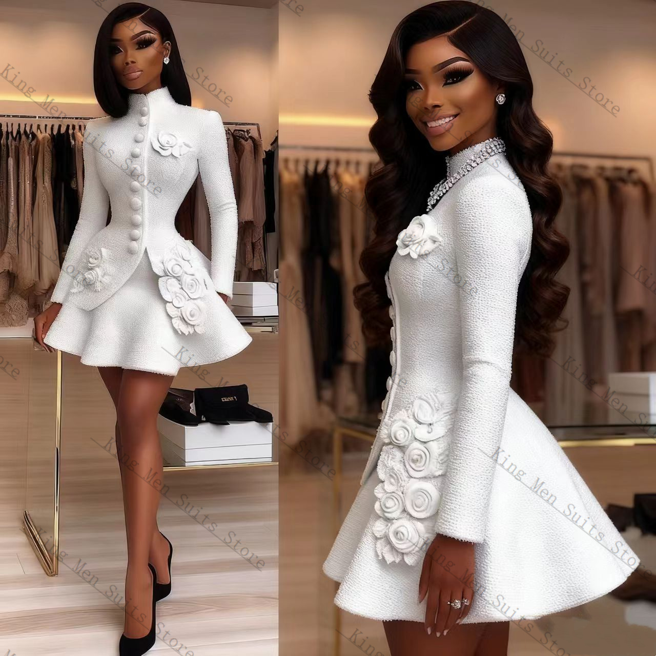 ชุดสูทผู้หญิงสีขาวหรูหรา 2 ชิ้ - Women'S Formal Wear For Wedding Guest บทวิจารณ์และราคา