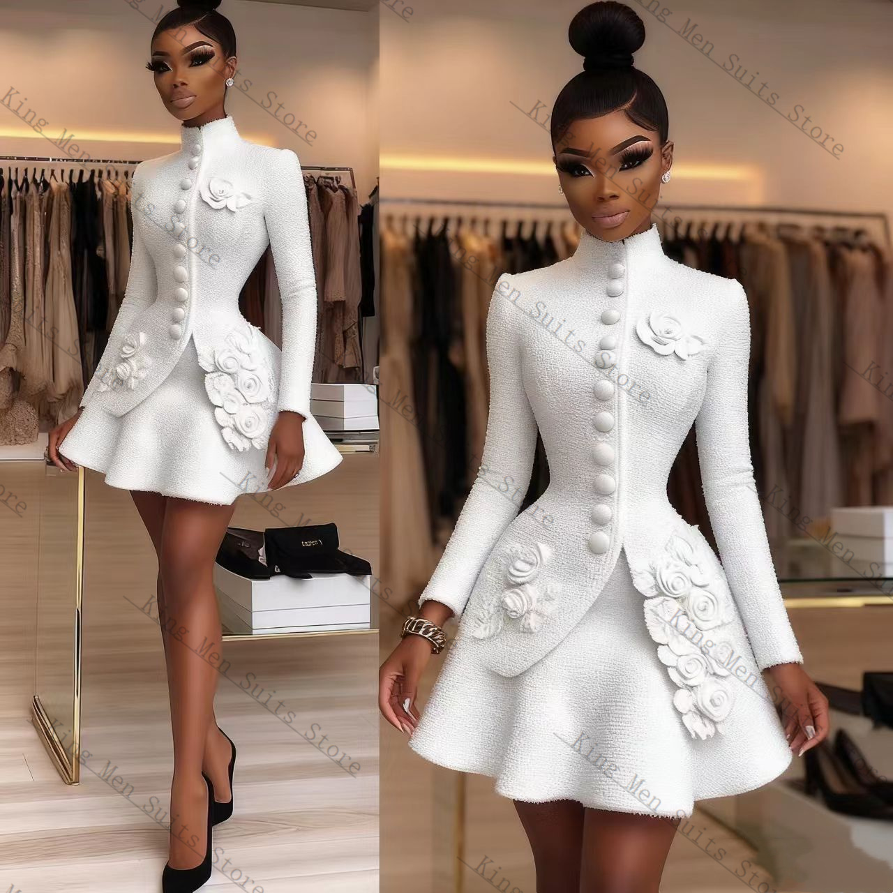 ชุดสูทผู้หญิงสีขาวหรูหรา 2 ชิ้ - Women'S Formal Wear For Wedding Guest บทวิจารณ์และราคา