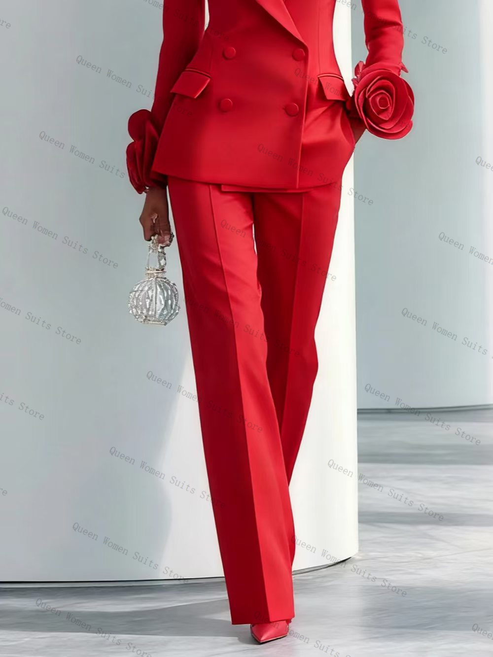 ชุดสูทผู้หญิงสีแดงสุดหรู 2 ชิ้ - Women'S Formal Wear For Wedding Guest บทวิจารณ์และราคา