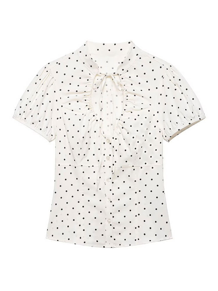 เสื้อเชิ้ตวินเทจสไตล์เรโทรสีขา - Women Formal Blouses For Evening Wear บทวิจารณ์และราคา