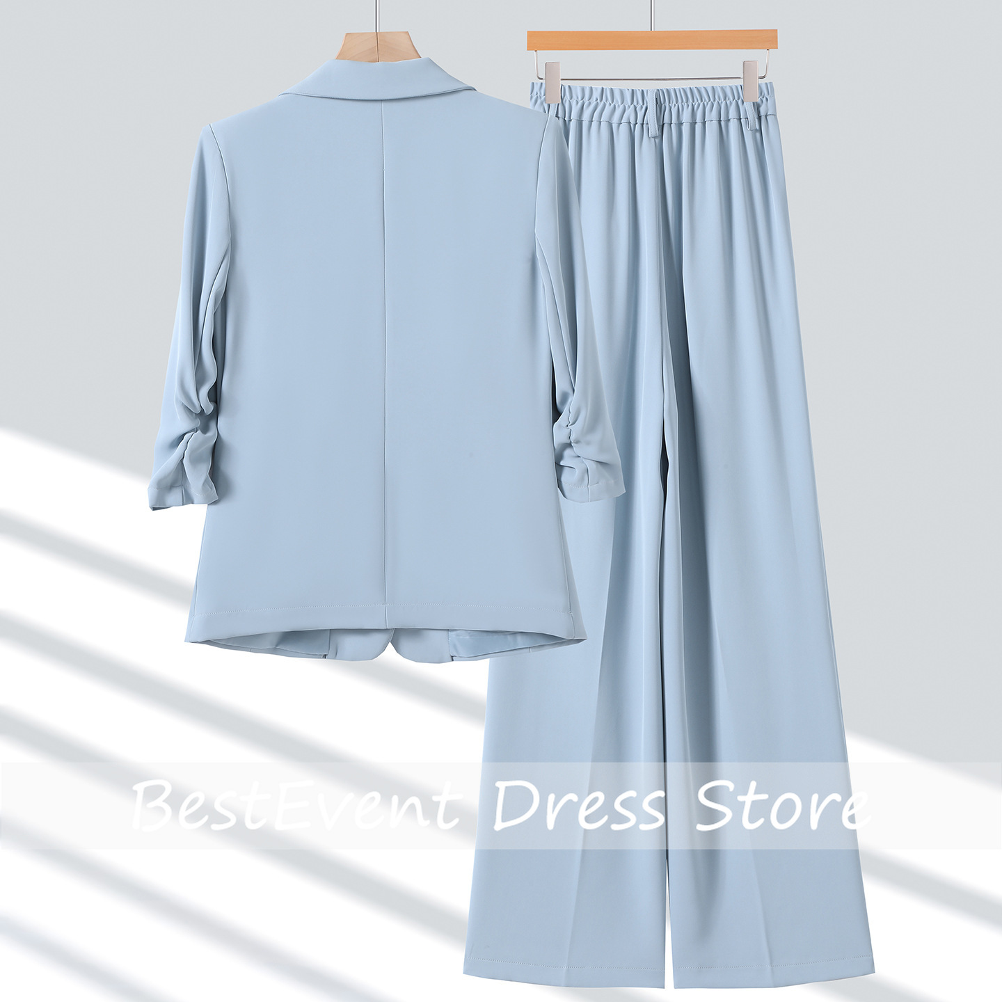 เสื้อสูทผู้หญิงสีฟ้าอ่อน สไตล์ - Blazer Set Women Formal บทวิจารณ์และราคา