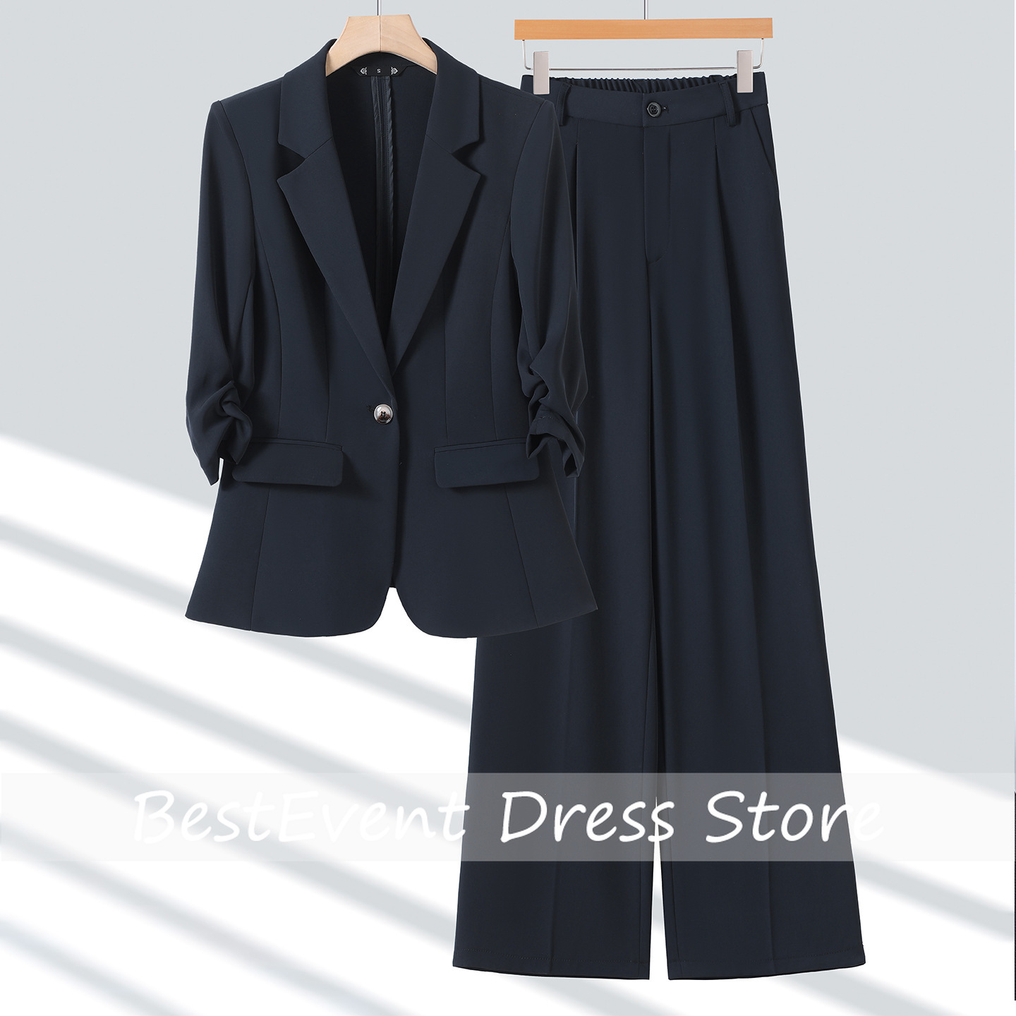 เสื้อสูทผู้หญิงสีฟ้าอ่อน สไตล์ - Blazer Set Women Formal บทวิจารณ์และราคา