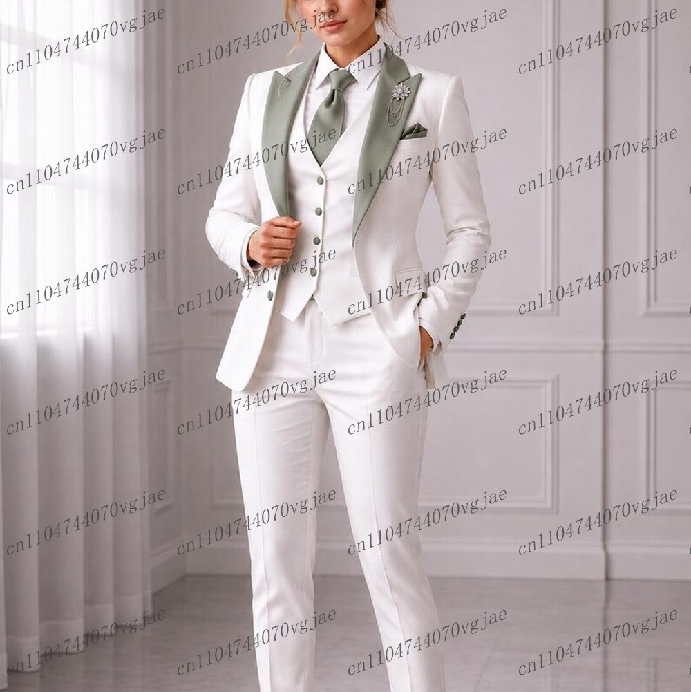 ชุดสูทสีเขียวมิ้นท์ ปกสีขาว สำ - Blazer Set Women Formal บทวิจารณ์และราคา