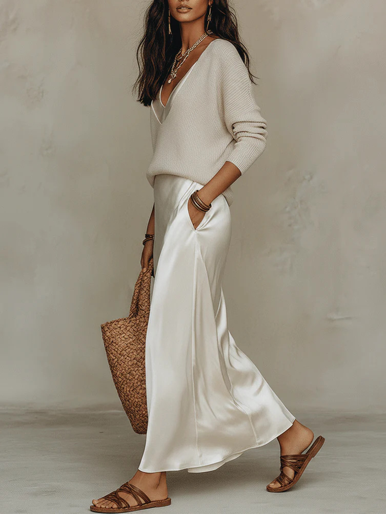 ชุดเดรสยาวผ้าซาตินสำหรับผู้หญิ - Shift Dress Sleeveless บทวิจารณ์และราคา