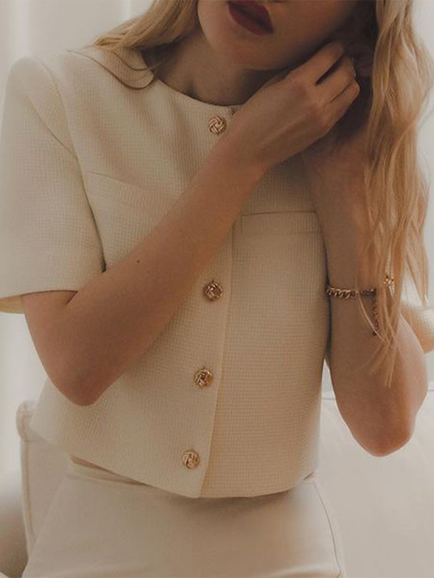 WXOY เสื้อครอปผ้าทวีดสไตล์วินเ - Women Formal Blouses For Evening Wear บทวิจารณ์และราคา
