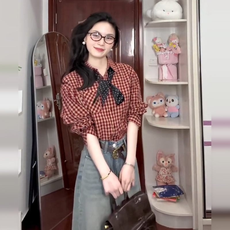 เสื้อเชิ้ตลายตารางสีแดงสไตล์ฮ่ - Women Formal Blouses For Evening Wear บทวิจารณ์และราคา
